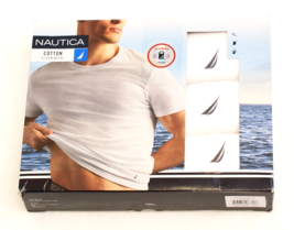 Nautica White Cotton Crew Neck Short Sleeve Tee Shirt 3 in Package Men&#39;s M NEW - £30.40 GBP