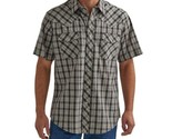 Wrangler Pearl Snap Men&#39;s Short Sleeve Western Shirt Small Neutral Gray - £15.41 GBP