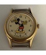Mickey Mouse Wristwatch (V515-6128) Walt Disney Leather Quartz Vintage W... - $376.03 MXN
