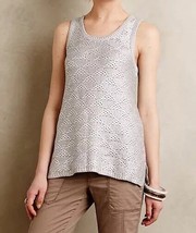 NWT Anthropologie Sana Foil Tank MEDIUM Silver Knit Sweater Sleeveless T... - $24.99