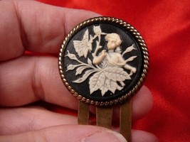 (CBS42-4) Lady ANGEL butterfly roses black ivory CAMEO BOOKMARK book mark books - $28.97