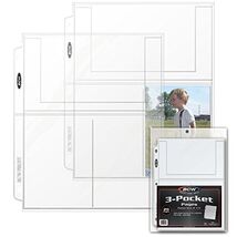 1 pack of 20 BCW 4 ⅛&quot; x 6 ⅛&quot; Photo or Postcard 3-Pocket Pro Binder Pages - $17.63