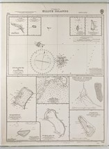Nautical Map Ellice Islands South Pacific Ocean Admiralty 1872 - £50.80 GBP