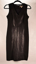 Banana Republic Womens Dress V neck Leather Block Sleeveless Bodycon 4 - $79.20