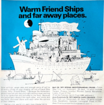 1970 Holland America Line Cruise Advertisement Friend Ships Netherlands ... - $463.85 MXN