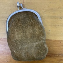 Vintage Roger Gimbel Accessories Coin Change Purse Suede Brown Hong Kong... - £11.09 GBP