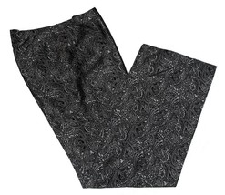 INC Grey Black Shimmery Textured Paisley Silk Blend No-Waist Dress Pants Wm&#39;s 8 - £30.36 GBP