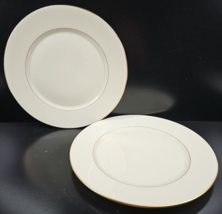 2 Lenox Hayworth Dinner Plates Set Cosmopolitan Gold Trim Table Serve Dishes Lot - £42.08 GBP