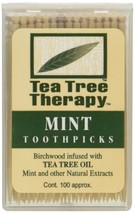 Tea Tree Therapy, Toothpicks Mint Tea Tree, 100 Count - £15.17 GBP