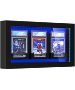 Graded Trading Card Display Case 3 LED Light Sport Baseball PSA Slabs Wo... - $59.36