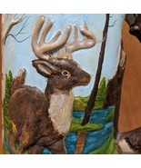 Vtg 12&quot; Deer Roam The Wild River Trees  Ceramic Mug Stein - $25.93
