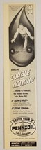1949 Print Ad Pennzoil Motor Oil Double Action Bowler Throws 2 Bowling B... - $12.85