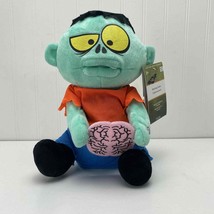 Gemmy 11&quot; Plush Stuffed Zombie Animated Monster Munching On Brain Hallow... - $19.99