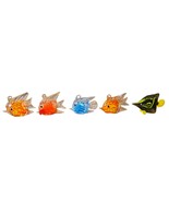 Set Of 5 Colorful Tropical Fish Glass Aquarium Decoration - $16.11 CAD