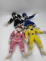 Lot of 4 Vintage 1994 Mighty Morphin Power Ranger Plush Dolls Movable Arms STAIN - £41.70 GBP