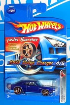Hot Wheels 2005 Faster Than Ever Muscle Mania 1969 Dodge Charger Blue w/ FTEs - £13.40 GBP