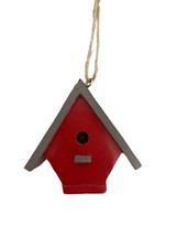 Midwest-CBK Red Bird House Resin Christmas Ornament Red Brown 2.25 in - £5.89 GBP