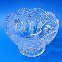 Vintage EAPG American Brilliant Crystal Pinwheel Sawtooth Footed Candy D... - $15.82