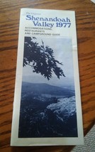 VTG 1977 Shenandoah Valley VA Accommodations Guide Brochure - £11.80 GBP