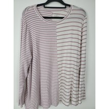 Lane Bryant Long Sleeve Top 18/20 Womens Plus Size Purple White Striped Pullover - £16.78 GBP
