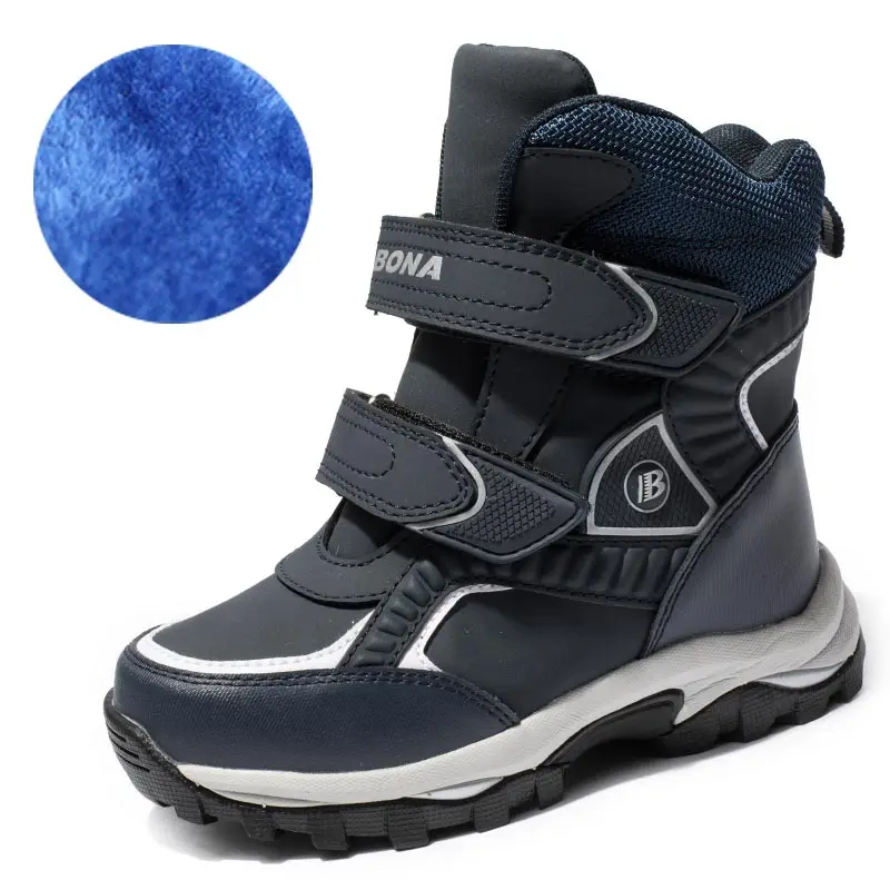 BONA New Clics Style Children Boots Hook &amp; Loop Boys Snow Boots Leather Boys Ank - £179.01 GBP