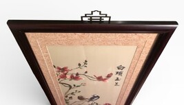 Vintage Asian Floral Bird Wall Art Panel Framed Print 44x17.5 Japanese Style image 6