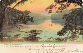 New York City NY-BRONX River In Bronx PARK~1906 Rotograph Tint Photo Postcard - £3.88 GBP