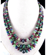 Certified Natural Emerald Ruby Blue Sapphire Beads Round 666 Ct Multi Ne... - €1.213,08 EUR