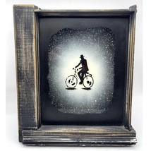 John Fesken Bicycle Art Painting on Glass Framed in Shadowbox Window Frame - $444.63