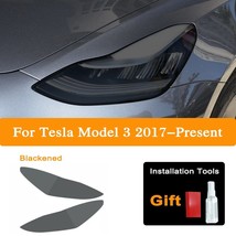 2Pcs For  Model 3 X Y S Car Front Headlight Tint Smoke Black Protective ... - £55.65 GBP