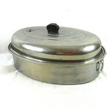 Vintage Sears Best Maid of Honor Roaster Pan Oval Aluminum Insert Vented Lid - £15.52 GBP