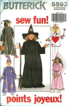 Butterick 5593 KIDS 4-14 SEW FUN Witch Wizard Hearts Costume Pattern UNC... - $14.82