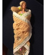 Hand-Crocheted Barbie Doll Afghan Throw Blanket For Mattel Fashion Doll - £7.86 GBP