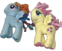 My Little Pony Fisher Price 2 Plush Butterflies Fluttershy Blue Rainbow ... - $11.88