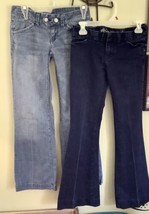 Juniors American Eagle &amp; Express Jeans Light &amp; Dark Wash Pockets Zips Sz. 0 &amp; 2 - £17.60 GBP