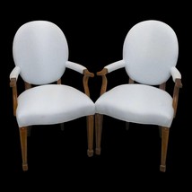 Pair of Hickory Chair Co. Inlaid Mahogany Upholstered Open Louis XVI Armchairs - £1,109.88 GBP