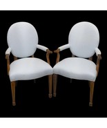 Pair of Hickory Chair Co. Inlaid Mahogany Upholstered Open Louis XVI Arm... - $1,484.01