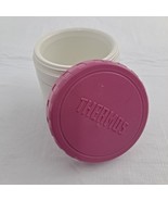 Thermos insulated Model #1155 Pink Cream Screw On Lid Food Storage vintage  - $13.86