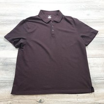 Van Heusen Mens XL Short Sleeve Shirt Polo Casual Office Golf Athletic Maroon - £8.78 GBP
