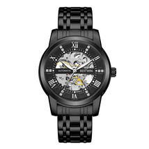 Automatic Mechanical Watch Men&#39;s Hollow-Out Wrist Watch Steel Band Business Lumi - £45.56 GBP