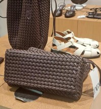 ZARA BNWT 2025. BURGUNDY RED BRAIDED BAG CLUTCH CROSSBODY STRAP. 6621/51... - $94.93