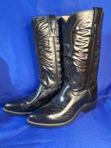 Westex Cowboy Western Boots Size 8 Med Black Made in USA Eagle Rainbow S... - $140.24