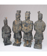 Lot Of 4 Chinese Terracotta Clay Warriors Handmade Figurine Replica Chin... - $19.54