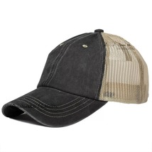 Trucker Hat Washed Cotton Mesh Back Baseball Cap Adjustable Solid Hats B... - $14.99