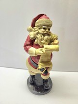 Cute Vintage Santa Figurine Statue With Naughty/Nice list Toy Sack - £15.03 GBP