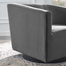 Twist Accent Lounge Performance Velvet Swivel Chair Gray EEI-3456-GRY - £453.48 GBP