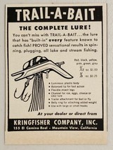 1957 Print Ad Kringfisher Trail-A-Bait Fishing Lures Mountain View,Calif... - $9.28