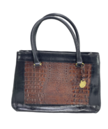 BRAHMIN Handbag Two Tone Embossed Leather Double Handle Satchel Vintage ... - $2,052.55 MXN