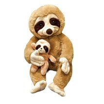 Adventure Planet Mama Sloth with Baby Plush Stuffed Animal Soft Toy Tan ... - £9.98 GBP
