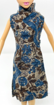 Barbie Doll High Neck Dress Floral Qipao Cheongsam Style Vintage Metal S... - $9.99